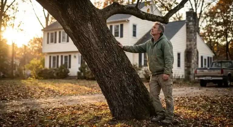 tree leaning toward house for local service businesses